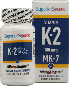 Buy Vitamin K2 100 mcg 60 Microlingual Instant Dissolve Tabs Superior Source Online, UK Delivery, Vitamin K