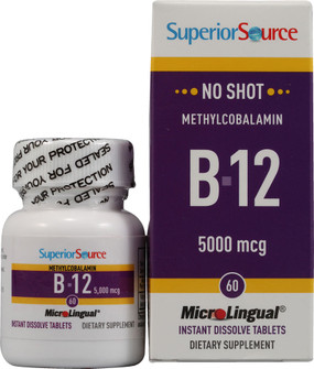 Buy MicroLingual Methylcobalamin B12 5000 mcg 60 Tabs Superior Source Online, UK Delivery, Vitamin B12 Methylcobalamin