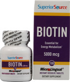 Buy MicroLingual Biotin 5000 mcg 100 Tabs Superior Source Online, UK Delivery, Vitamin B Biotin