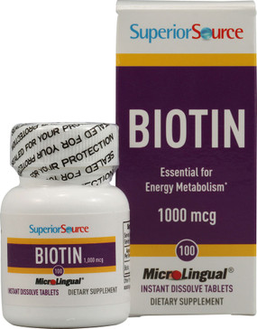 Buy Biotin 1000 mcg 100 MicroLingual Instant Dissolve Tabs Superior Source Online, UK Delivery, Vitamin B Biotin