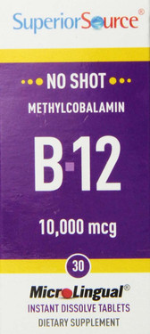Buy B-12 Methylcobalamin 10 000 mcg 30 MicroLingual Instant Dissolve Tabs Superior Source Online, UK Delivery, Vitamin B12 Methylcobalamin