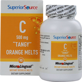 Buy C "Tangy" Orange Melts 500 mg 90 Instant Dissolve Melts Superior Source Online, UK Delivery, Chewable Vitamin C