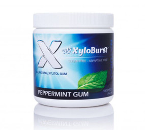 Buy Xylitol Chewing Gum Peppermint 5.29 oz (150 g) 100 Pieces Xyloburst Online, UK Delivery, Oral Care Dental Chewing Gum Mints