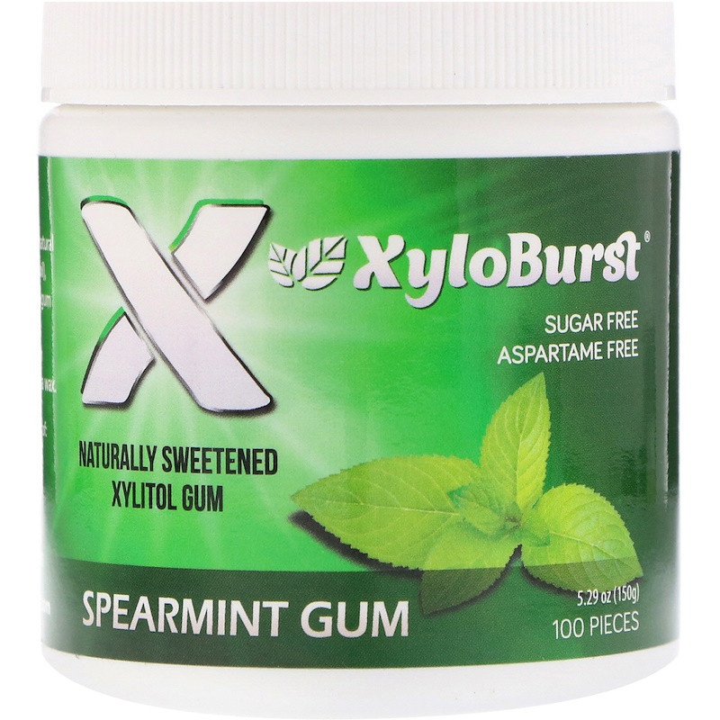 Buy Xylitol Chewing Gum Spearmint 5.29 oz (150 g) 100 Pieces Xyloburst