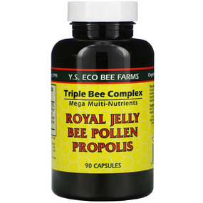 UK buy Royal Jelly, Bee Pollen Propolis, 90 Caps, Y.S. Eco Bee Farms