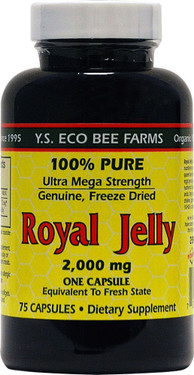 UK Buy Royal Jelly, 100% Pure 2000 mg, 75 Caps, Y.S. Eco Bee