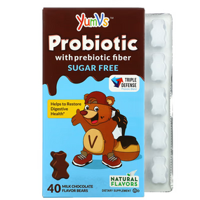 Buy Kids Probiotic + Prebiotic Fiber Milk Chocolate 40 Bears, Yum-V's, UK Delivery, Stabilized Probiotics