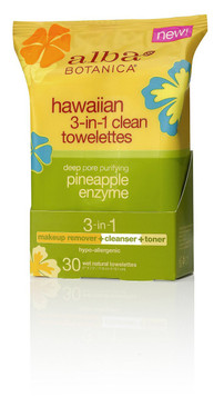 Buy Hawaiian 3-in-1 Clean Towelettes 30 Wet Natural Towelettes Alba Botanica Online, UK Delivery, Facial Cleansers All Skin Types