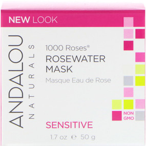 Buy Rosewater Mask 1000 Roses Sensitive 1.7 oz (50 ml) Andalou Naturals Online, UK Delivery, Vegan Cruelty Free Product Facial Clays Masks