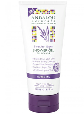 Buy Lavender Thyme Refreshing Shower Gel 8.5 oz (251 ml) Andalou Naturals Online, UK Delivery, Gluten Free Product Argan Bath Shower