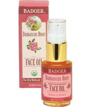 Buy Antioxidant Face Oil Damascus Rose with Lavender & Chamomile 1 oz (29.5 ml) Badger Company Online, UK Delivery, Facial Care