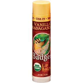 Buy Organic Lip Balm Vanilla Madagascar .15 oz (4.2 g) Badger Company Online, UK Delivery, Lip Balms