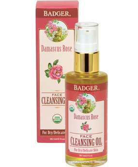 Buy Damascus Rose Face Cleansing Oil For Dry/Delicate Skin 2 oz (59.1 ml) Badger Company Online, UK Delivery, Facial Cleansers