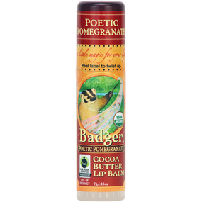 Buy Cocoa Butter Lip Balm Poetic Pomegranate .25 oz (7 g) Badger Company Online, UK Delivery, Lip Balms