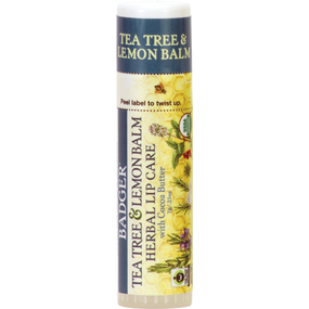 Buy Tea Tree & Lemon Balm Herbal Lip Care with Cocoa Butter .25 oz (7 g) Badger Company Online, UK Delivery, Lip Balms