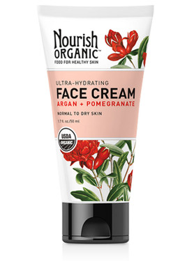 Buy Face Cream Argan + Pomegranate 1.7 oz (50 ml) Nourish Organic Online, UK Delivery, Vegan Cruelty Free Product Normal to Dry Skin Type
