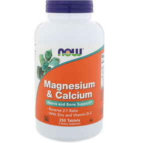 Mag & Calcium 1:2 Ratio  250 Tabs, Now Foods Brand