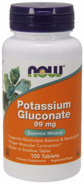 Potassium Gluconate 99 mg 100 Tabs Now Foods, Muscle Contractions