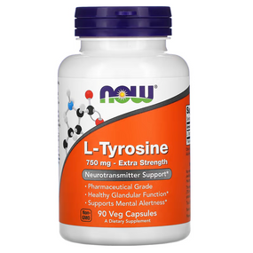 Tyrosine 750 mg 90 Caps Now Foods, Mental Alertness