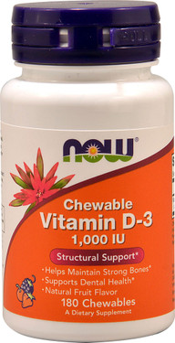 Vitamin D-3 1000iu 180 Loz Now Foods, Bone & Dental
