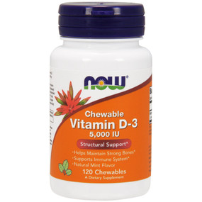 UK Buy Now Foods, Vitamin D-3, 5000 IU, 120 Chewables, Bones