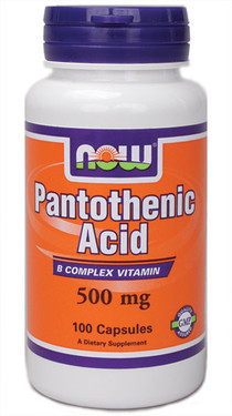 Pantothenic Acid 500 mg 100 Caps, Now Foods