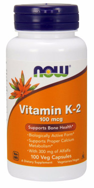 Now Foods Vitamin K2 100mcg Caps, Bones