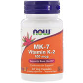 UK buy Vitamin K-2 (MK7) 100 mcg, 60 Caps, Now Foods, Bones