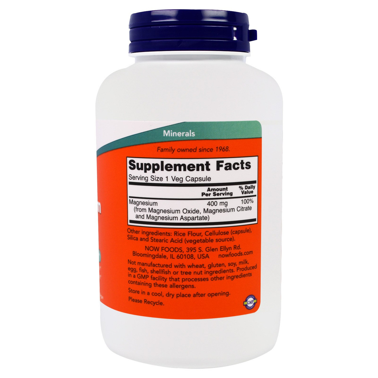 Buy Now Foods Magnesium 400 mg 180 Caps, Bones online, UK delivery