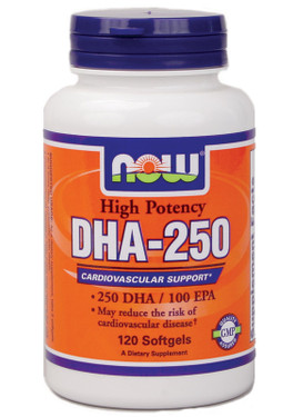 DHA 250 mg 120 Softgels, Now Foods, Cardiovascular