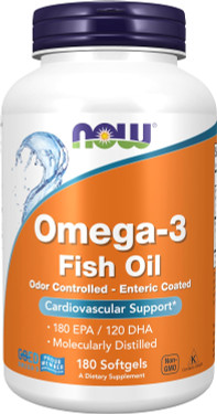 Molecular Distilled Omega-3 180 Softgels, Now Foods