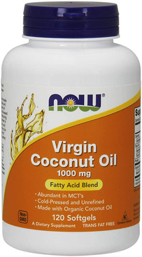 Now Foods, Virgin Coconut Oil, 1000 mg, 120 Softgels, MCT's