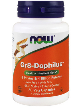 GR 8 Dophilus 60 Caps, Now Foods, Healthy Intestinal Flora