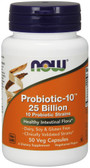 Probiotic-10 Strains 25 Billion 50 Caps Now Foods, Digestion
