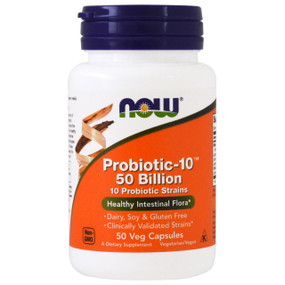 Probiotic-10 Probiotic Strains 50 Billion 50 Caps Now Foods