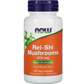 UK Buy Rei Shi Mushrooms 270mg 100 Caps Now Foods, Immune Support