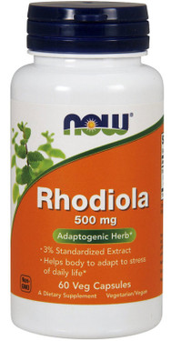 Rhodiola Extract 500 mg 60 Caps Now Foods, Stress, Energy