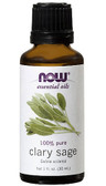 Clary Sage Oil 1 oz, Now Foods, Aromatherapeutic