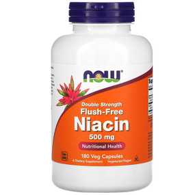 UK Buy Flush-Free Niacin, 500 mg 180 Caps, Now Foods, Vit B-3