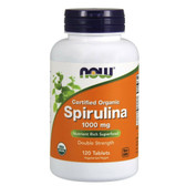 Certified Organic Spirulina 1000 mg 120 Tabs, Now Foods