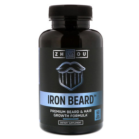 Buy UK Iron Beard 60 Caps Zhou, Beard Growth & Hair Nutrition, Biotin, Collagen