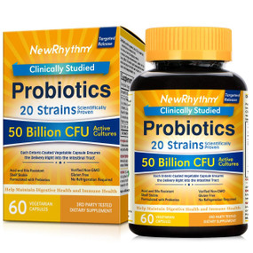 Buy UK Probiotics 50 Billion 60 Veggie Caps, NewRhythm