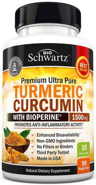Buy UK Turmeric Curcumin with Bioperine 1500mg 90 Caps, BioSchwartz