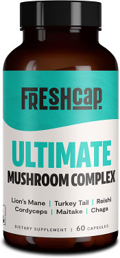 UK Buy  FreshCap Ultimate Mushroom Complex 60 Caps, Lion's Mane, Turkey Tail