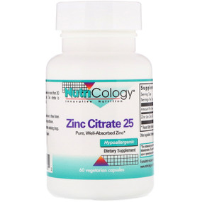 Buy UK Zinc Citrate 25mg 60 Caps, Nutricology