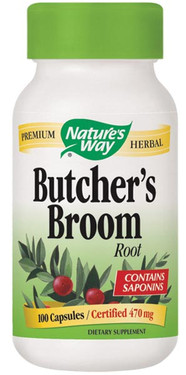 Butcher's Broom 100 Caps, Nature's Way, Varicose Veins, UK Store