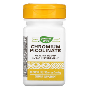  Chromium Picolinate 200mcg 60 Caps, Nature's Way, UK Shop 