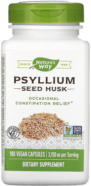 Psyllium Husks 180 VCaps, Nature's Way , UK Store