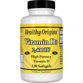 Healthy Origins Vitamin D3 2,400 IU 120 Softgels , Bones, UK Store