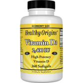 Healthy Origins Vitamin D3 2400IU 360 Softgels, UK Store